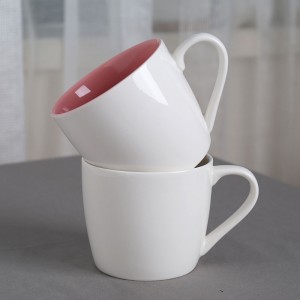 tazza da caffè di lusso in porcellana bianca fine quadrata bianca / rotonda in ceramica fine porcellana